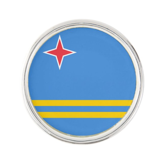Patriotic Aruba Flag Lapel Pin (Front)