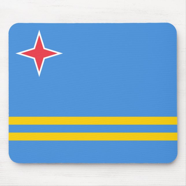 Patriotic Aruba Flag Mouse Pad (Front)