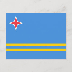 Patriotic Aruba Flag Postcard
