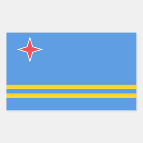 Patriotic Aruba Flag Rectangular Sticker