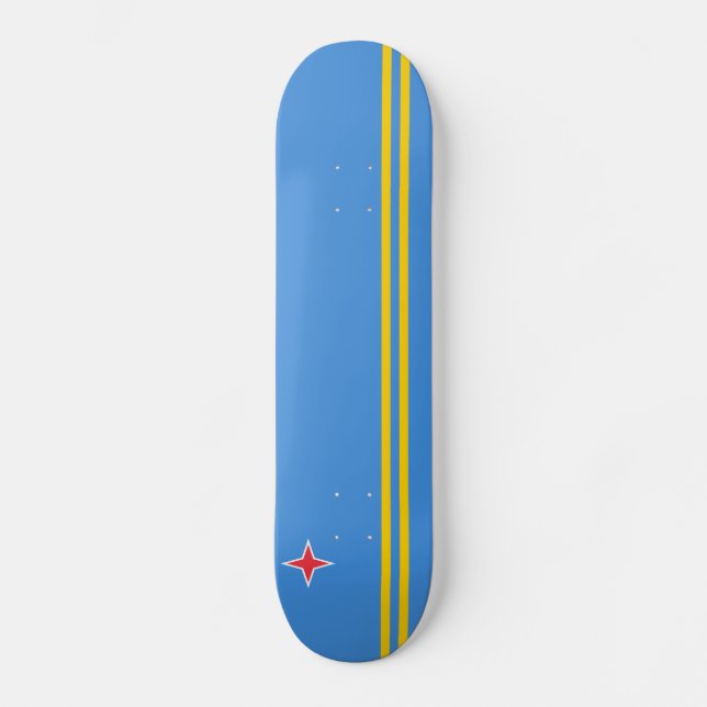 Patriotic Aruba Flag Skateboard (Front)