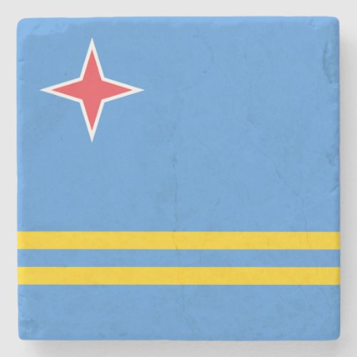 Patriotic Aruba Flag Stone Coaster