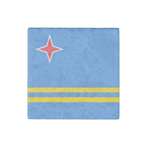 Patriotic Aruba Flag Stone Magnet