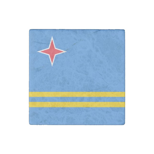 Patriotic Aruba Flag Stone Magnet (Front)