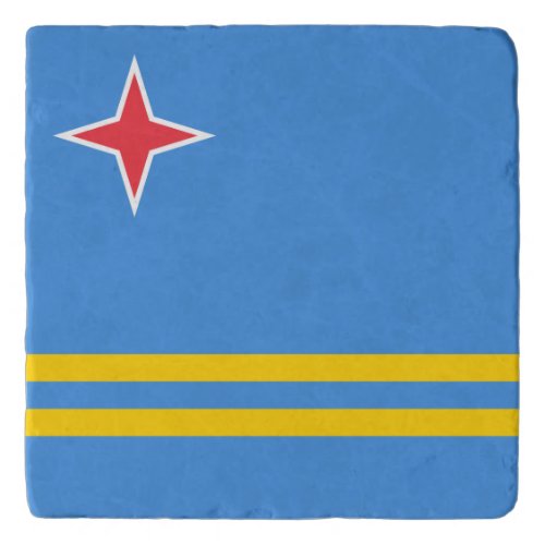 Patriotic Aruba Flag Trivet