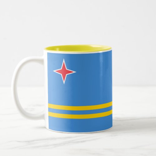 Patriotic Aruba Flag Two_Tone Coffee Mug