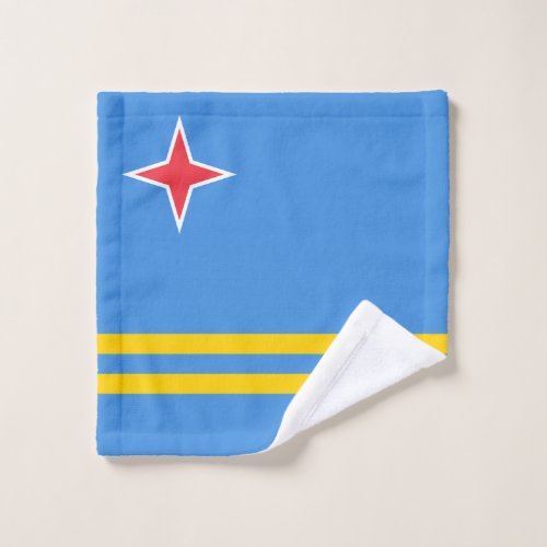 Patriotic Aruba Flag Wash Cloth