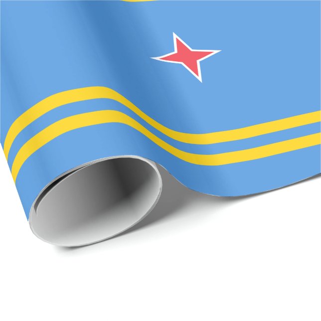 Patriotic Aruba Flag Wrapping Paper (Roll Corner)