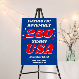 Patriotic Assembly 250 Years USA School Foam Board