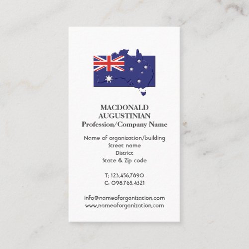 Patriotic  AUSTRALIA FLAG  Photo Business Card