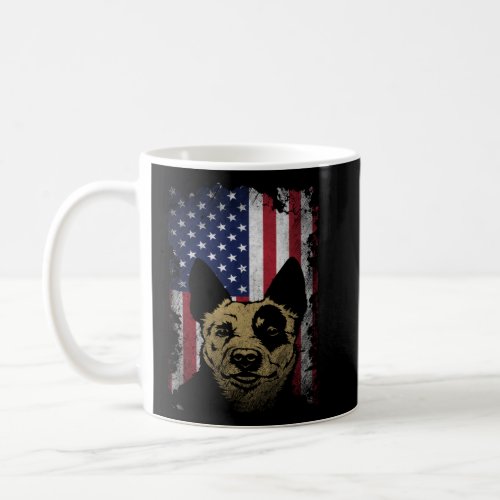 Patriotic Australian Cattle American Flag Cool Dog Coffee Mug