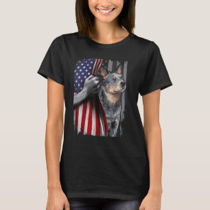 Patriotic Australian Cattle Dog American Flag Dog T-Shirt