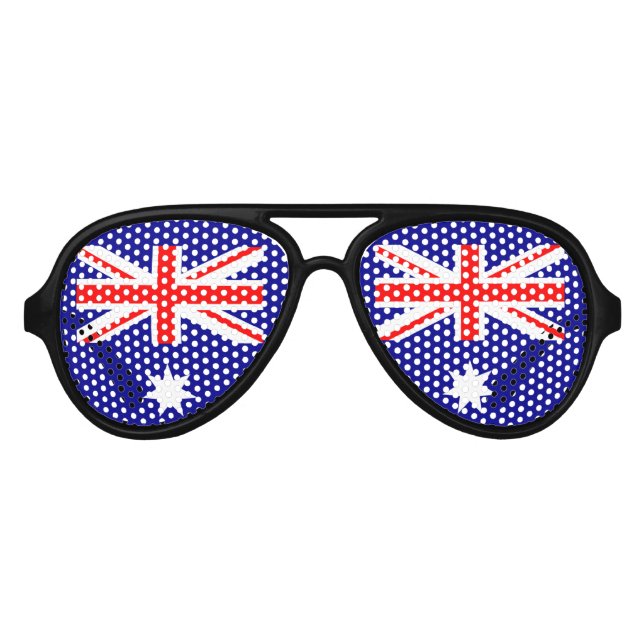 Patriotic Australian Flag Aviator Sunglasses (Front)
