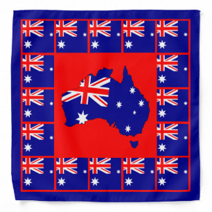 Patriotic Australian Flag Bandana, Red Australia Bandana
