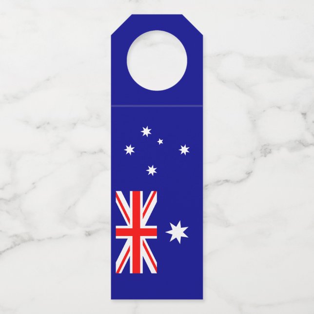 Patriotic Australian Flag Bottle Hanger Tag (Front)