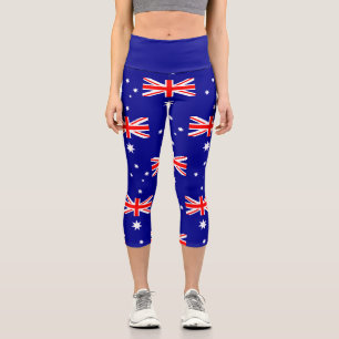 Patriotic Australian Flag Capri Leggings