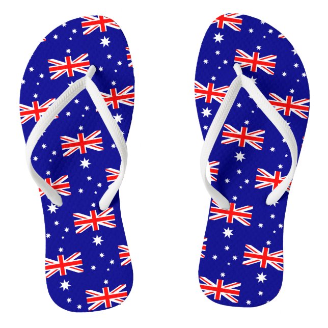 Patriotic Australian Flag Flip Flops (Footbed)