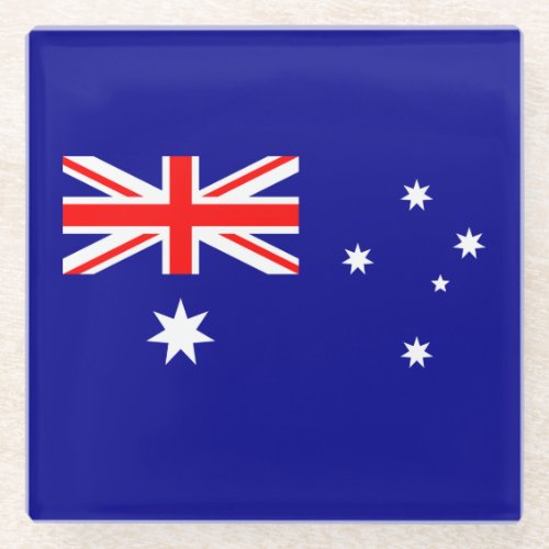 Patriotic Australian Flag Glass Coaster