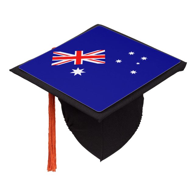 Patriotic Australian Flag Graduation Cap Topper (Angled)