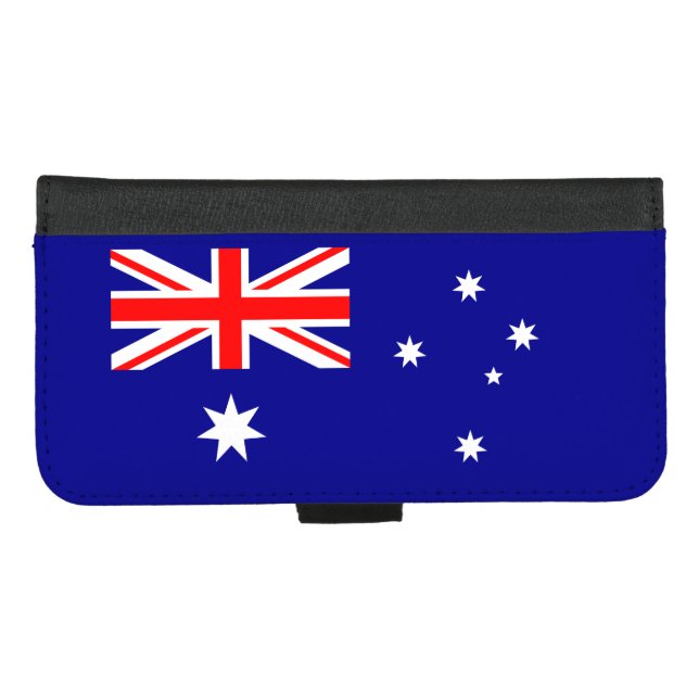 Patriotic Australian Flag iPhone Wallet Case (Front (Horizontal))