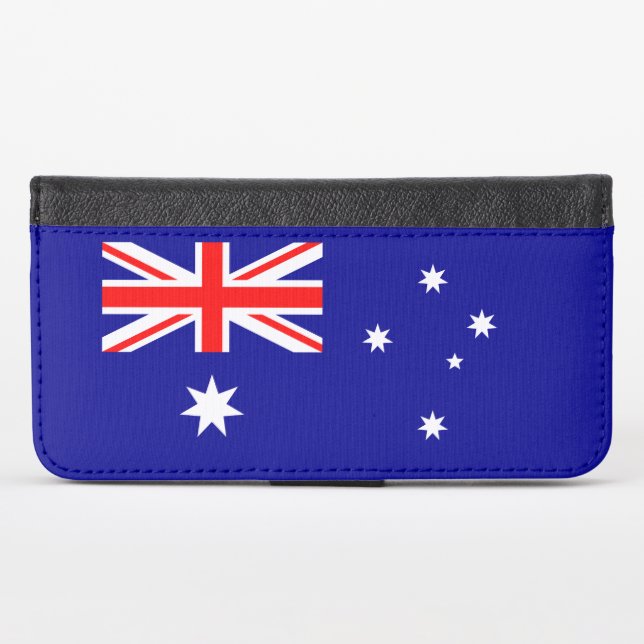 Patriotic Australian Flag iPhone Wallet Case (Front (Horizontal))