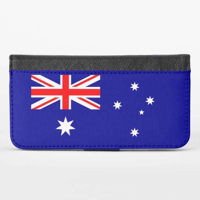 Patriotic Australian Flag iPhone Wallet Case (Front (Horizontal))
