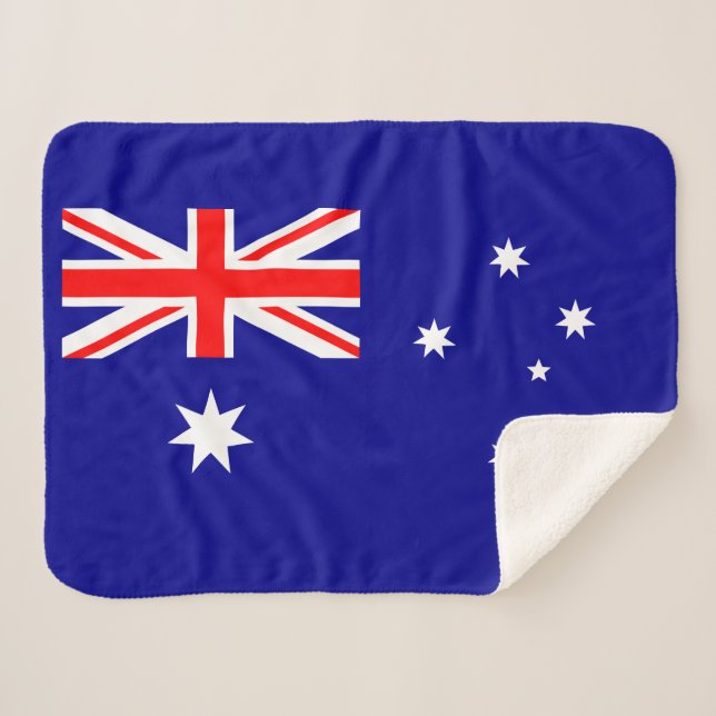 Patriotic Australian Flag Sherpa Blanket (Front (Horizontal))