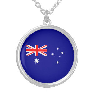 Patriotic Australian Flag Silver Plated Necklace