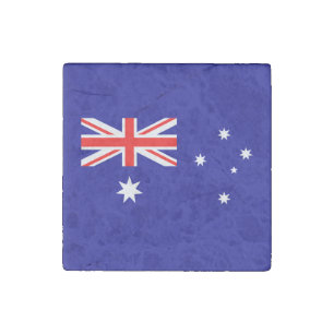 Patriotic Australian Flag Stone Magnet