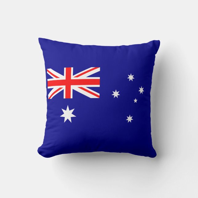 Patriotic Australian Flag Throw Pillow (Front)