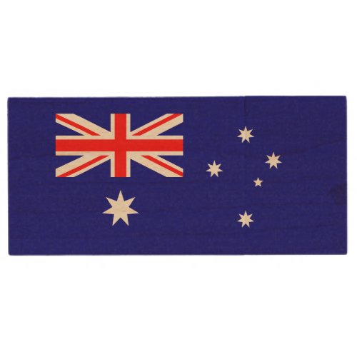Patriotic Australian Flag Wood Flash Drive