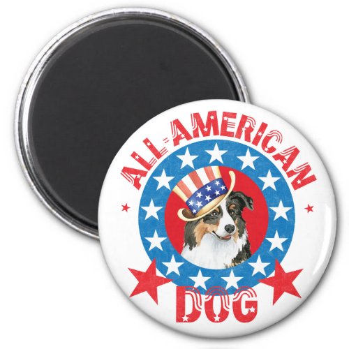 Patriotic Australian Shepherd Magnet