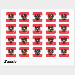 Patriotic Austria & Austrian flag, holiday /sports Square Sticker