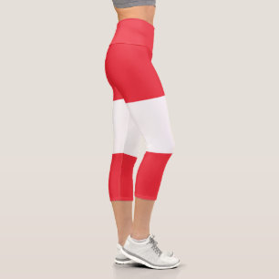 Patriotic Austrian Flag Capri Leggings