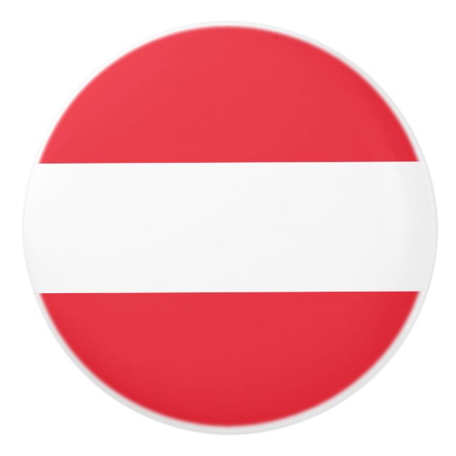 Patriotic Austrian Flag Ceramic Knob (Front)
