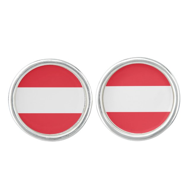 Patriotic Austrian Flag Cufflinks (Front)