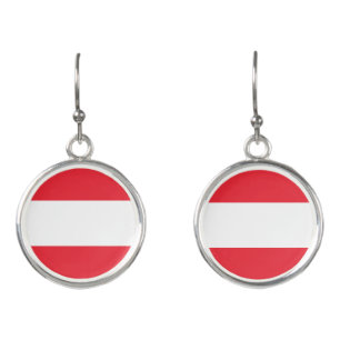 Patriotic Austrian Flag Earrings