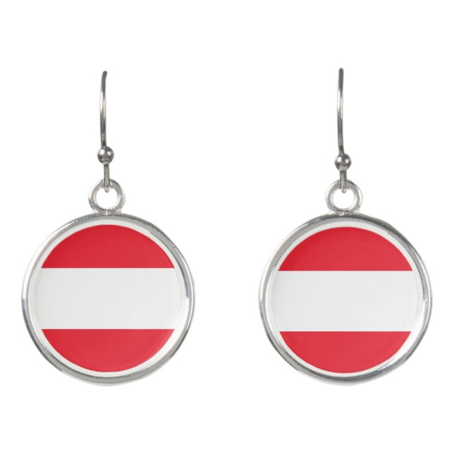 Patriotic Austrian Flag Earrings (Front)