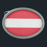 Patriotic Austrian Flag Oval Belt Buckle<br><div class="desc">The national flag of Austria.</div>