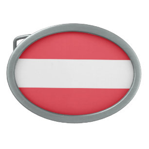 Patriotic Austrian Flag Oval Belt Buckle