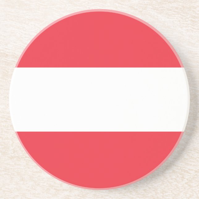 Patriotic Austrian Flag Sandstone Coaster (Front)