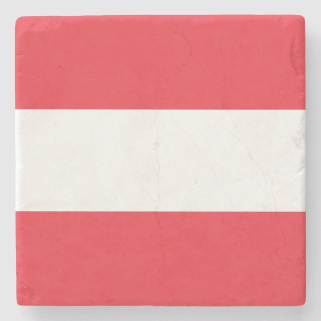Patriotic Austrian Flag Stone Coaster (Front)