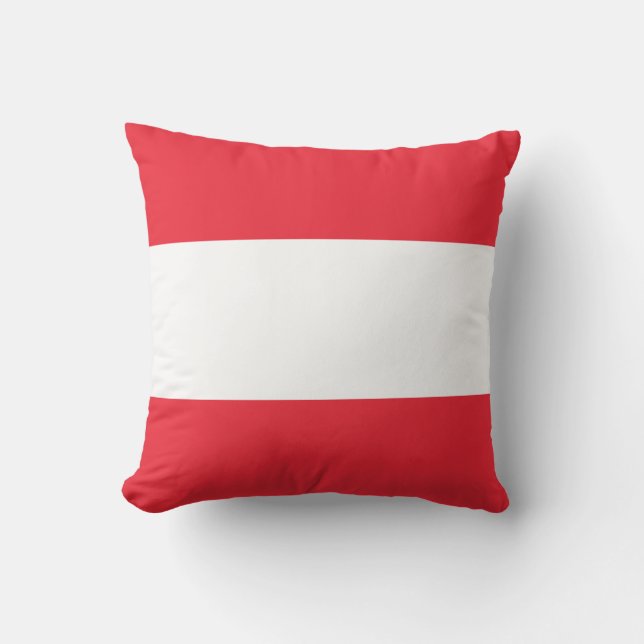 Patriotic Austrian Flag Throw Pillow (Front)