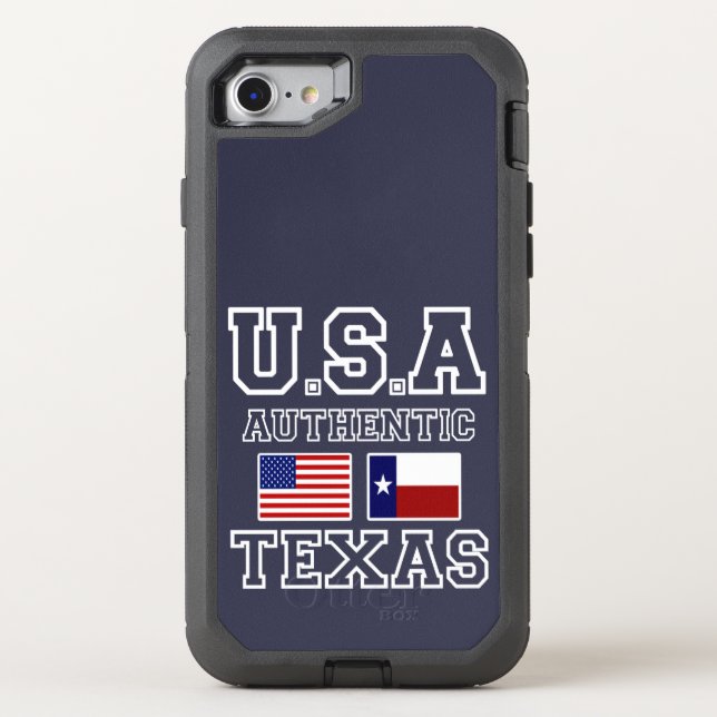 Patriotic Authentic U.S.A and Texas Otterbox iPhone Case (Back)