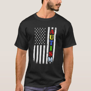 Patriotic Autism Awareness American Flag 4th Of Ju T-Shirt
