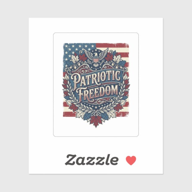 Patriotic Autumn Leaves Vector Graphic Tee Sticker (Sheet)