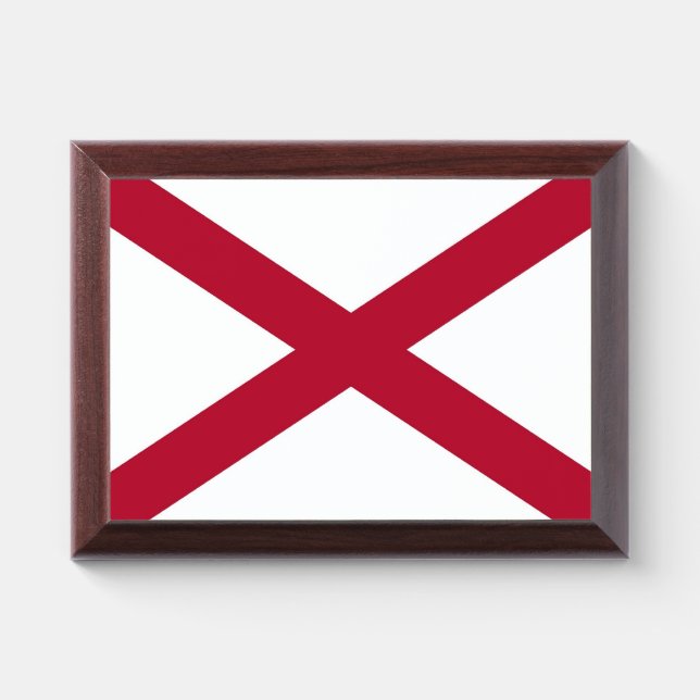Patriotic award plaque with flag of Alabama, USA (Horizontal)