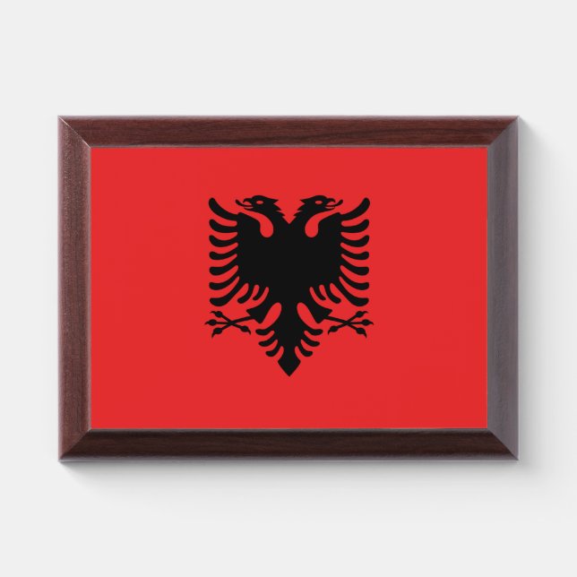 Patriotic award plaque with flag of Albania (Horizontal)