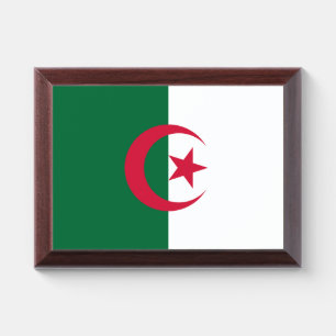 Patriotic award plaque with flag of Algeria