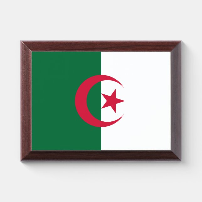 Patriotic award plaque with flag of Algeria (Horizontal)